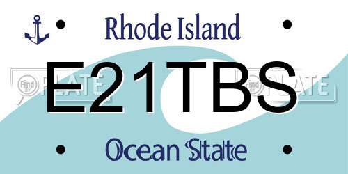 E21TBS Rhode Island License Plate