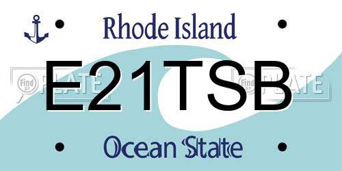 E21TSB Rhode Island License Plate
