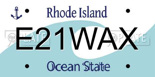 E21WAX Rhode Island License Plate