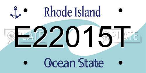 E22015T Rhode Island License Plate