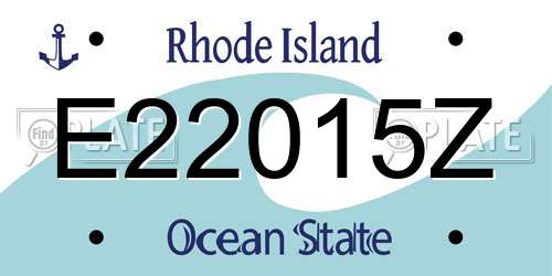E22015Z Rhode Island License Plate