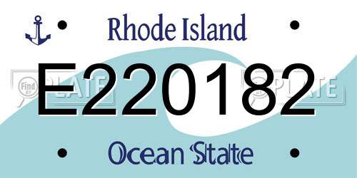 E220182 Rhode Island License Plate