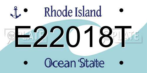 E22018T Rhode Island License Plate