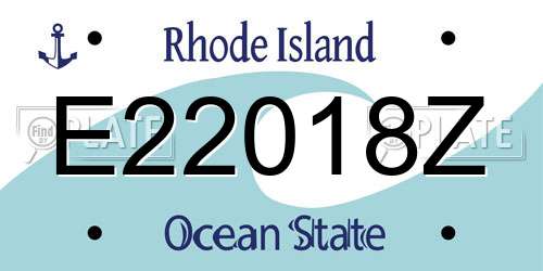 E22018Z Rhode Island License Plate