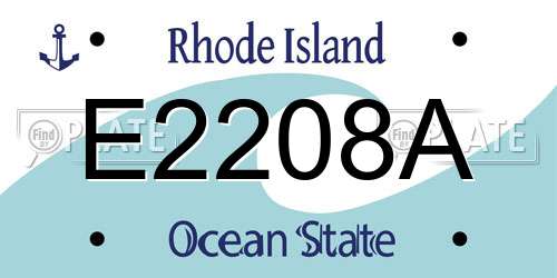 E2208A Rhode Island License Plate