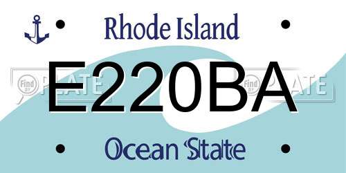 E220BA Rhode Island License Plate