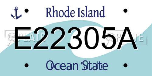 E22305A Rhode Island License Plate