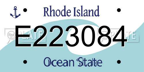 E223084 Rhode Island License Plate