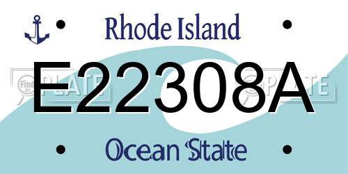E22308A Rhode Island License Plate
