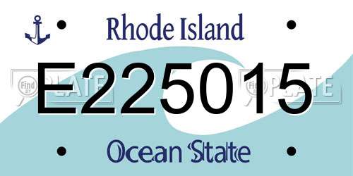 E225015 Rhode Island License Plate