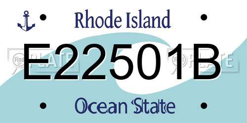 E22501B Rhode Island License Plate