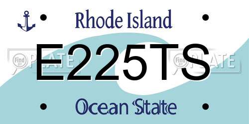 E225TS Rhode Island License Plate