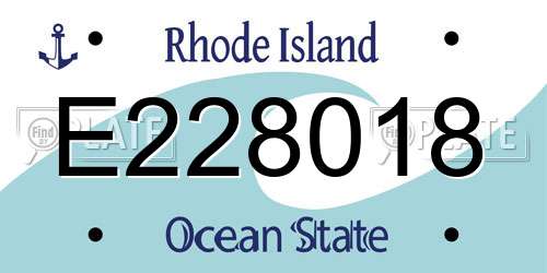 E228018 Rhode Island License Plate