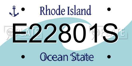 E22801S Rhode Island License Plate