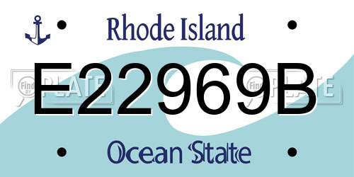 E22969B Rhode Island License Plate