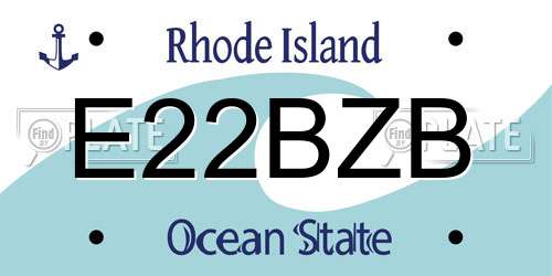 E22BZB Rhode Island License Plate