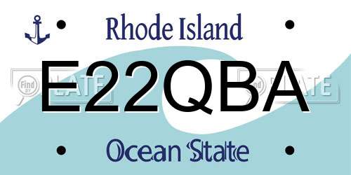 E22QBA Rhode Island License Plate