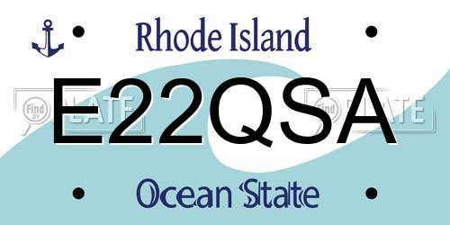 E22QSA Rhode Island License Plate
