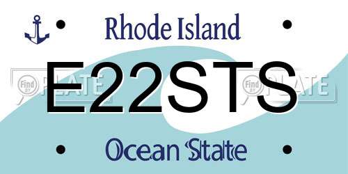 E22STS Rhode Island License Plate
