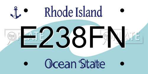 E238FN Rhode Island License Plate