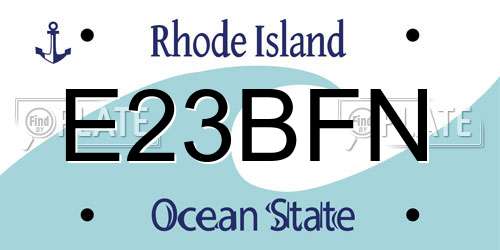 E23BFN Rhode Island License Plate