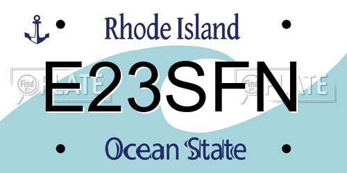 E23SFN Rhode Island License Plate