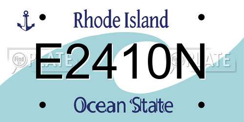 E2410N Rhode Island License Plate