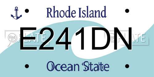 E241DN Rhode Island License Plate