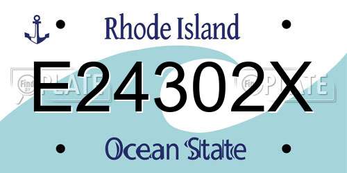 E24302X Rhode Island License Plate