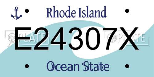 E24307X Rhode Island License Plate