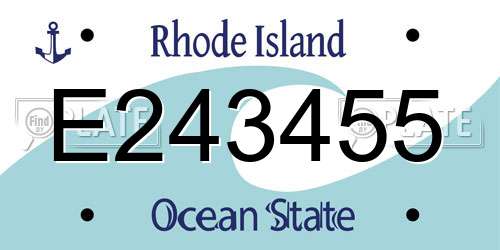 E243455 Rhode Island License Plate