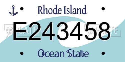 E243458 Rhode Island License Plate
