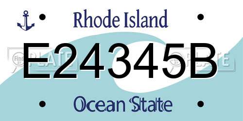 E24345B Rhode Island License Plate