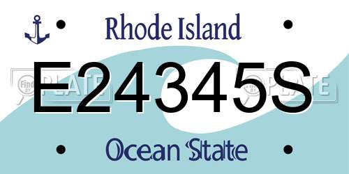 E24345S Rhode Island License Plate