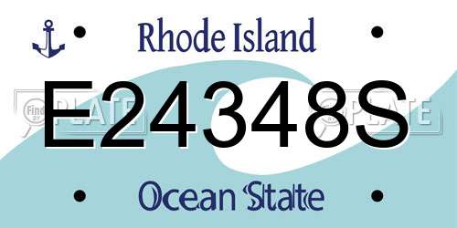 E24348S Rhode Island License Plate