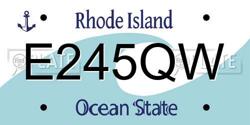 E245QW Rhode Island License Plate