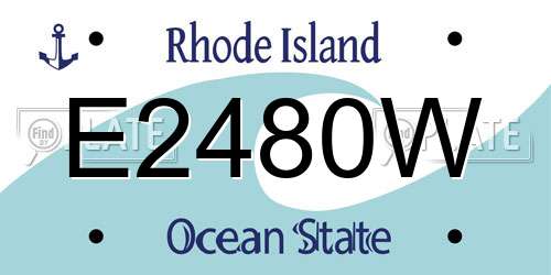 E2480W Rhode Island License Plate