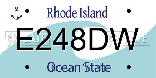 E248DW Rhode Island License Plate