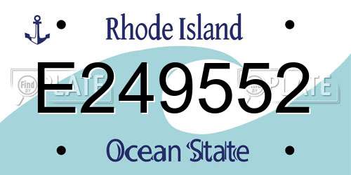 E249552 Rhode Island License Plate
