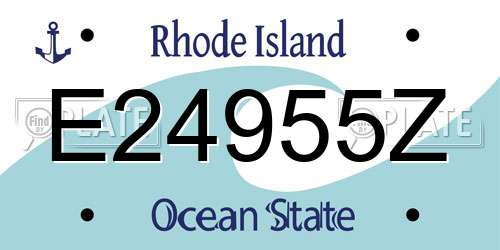 E24955Z Rhode Island License Plate