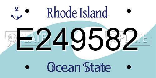 E249582 Rhode Island License Plate