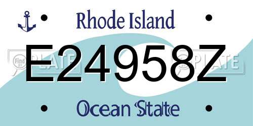 E24958Z Rhode Island License Plate