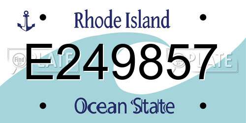 E249857 Rhode Island License Plate