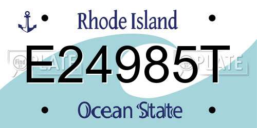 E24985T Rhode Island License Plate