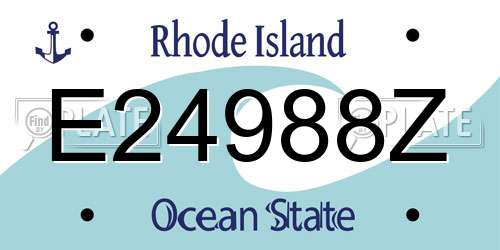 E24988Z Rhode Island License Plate