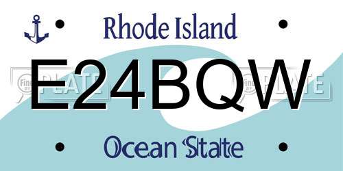 E24BQW Rhode Island License Plate