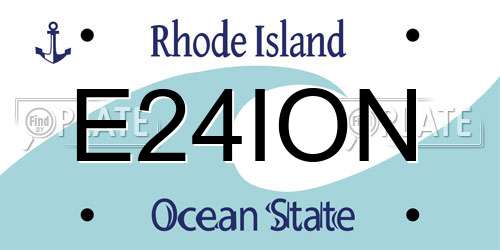 E24ION Rhode Island License Plate