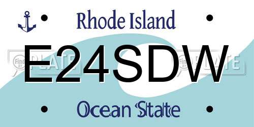 E24SDW Rhode Island License Plate