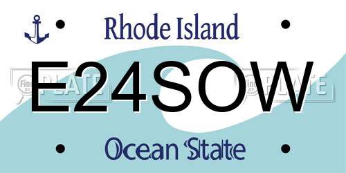 E24SOW Rhode Island License Plate
