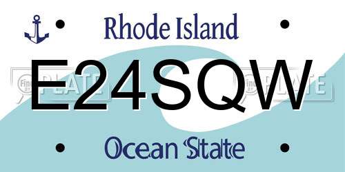 E24SQW Rhode Island License Plate